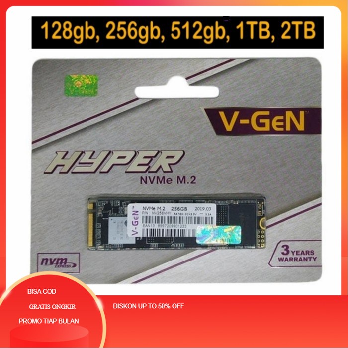 V-GEN SSD 256 GB / 512 GB M.2 NVMe HYPER VGEN SSD 256/512GB M2 NVME - 512GB