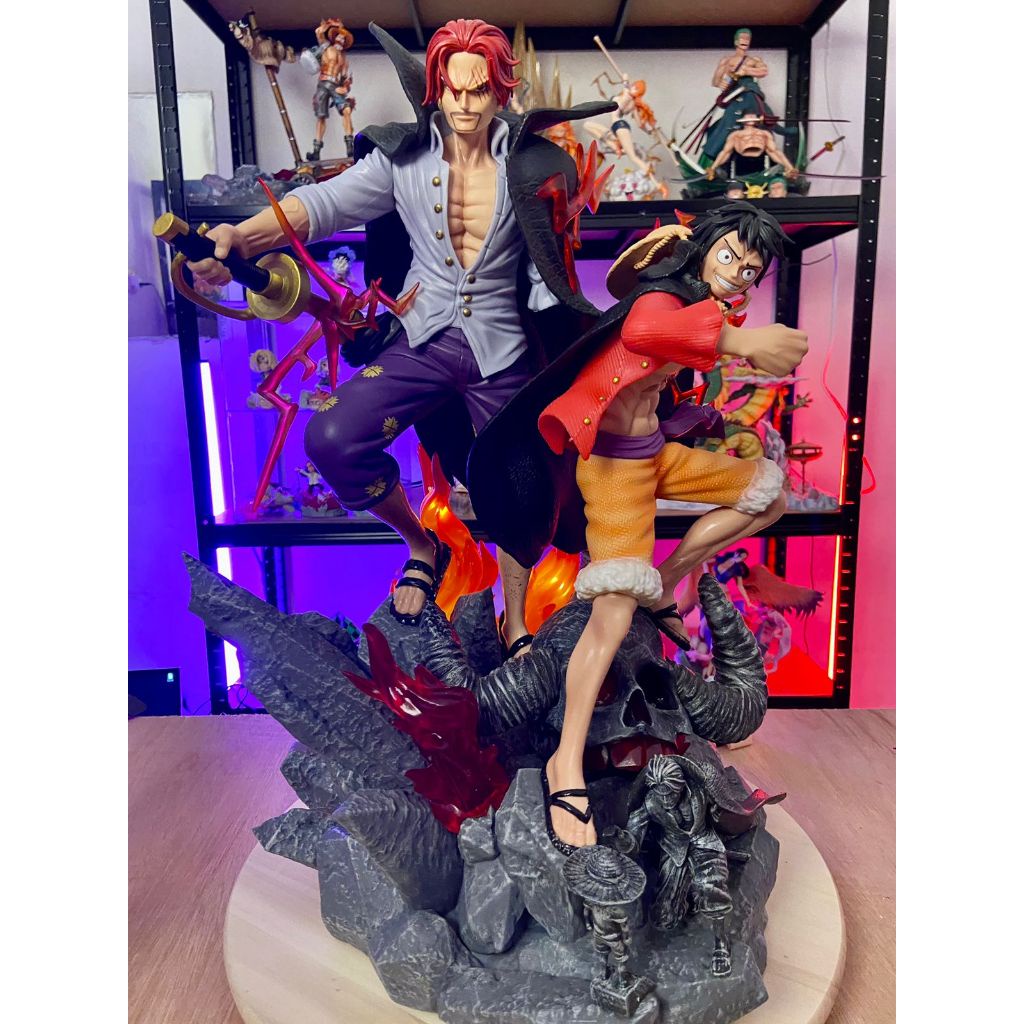 JPF Action Figure One Piece GK Heritage and Bond Series Luffy Shanks LED 50CM - Figure Glm Shanks On