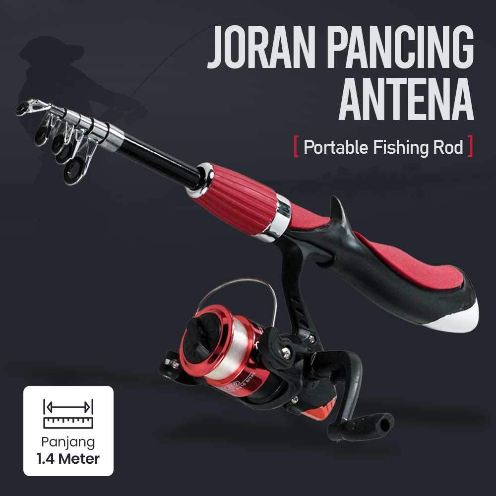 Joran Pancing Antena dan Reel JM200 140cm JM