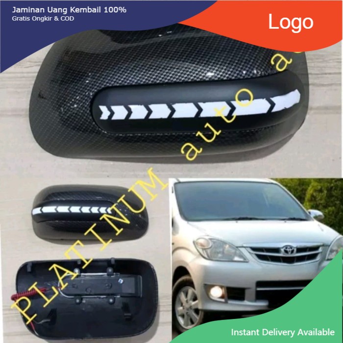 Cover spion carbon+lampu running Avanza new vvti tipe G 2008-2011. Aksesoris mobil