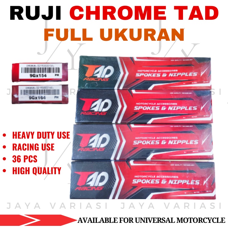 Ruji Chrome Jari Jari Chrome TAD Racing Ring 17 Ring 14 Depan Belakang 89 131 154 159 164 184 Chrome