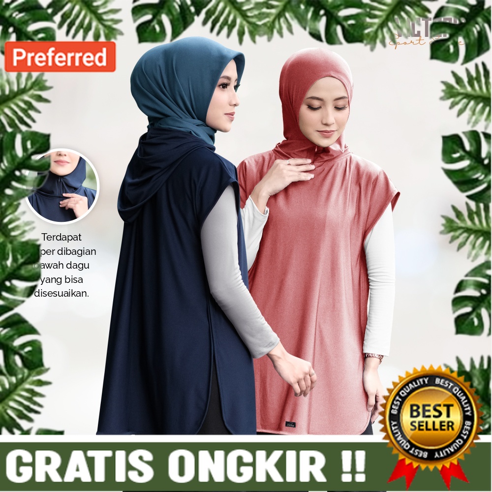 Vest Hijab sport Jersey premium by Zaneva | Vest Olahraga wantita muslimah | Baju olahgara muslimah 