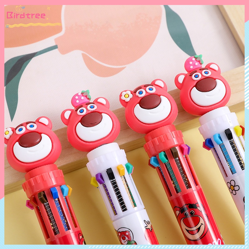 

[Readystock❤️COD]10 Warna,Pena Ballpoint,Cute Bear Kantor Stasioner Pena