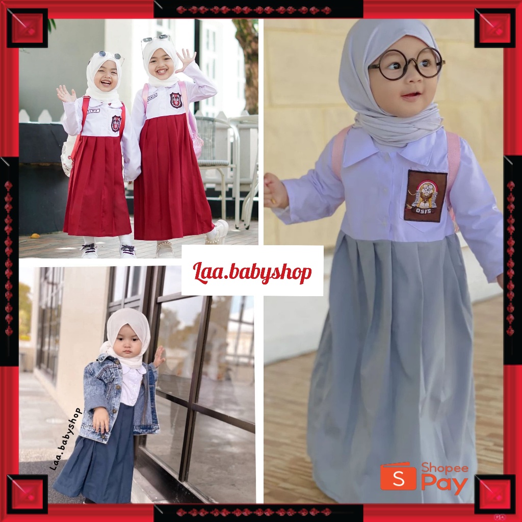 12.12 SERAGAM SALE / Seragam Sekolah Anak Balita Panjang / Seragam Sekolah anak Muslim /Baju sekolah