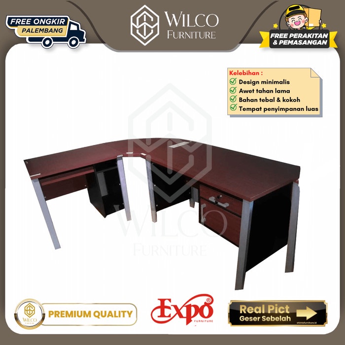 Meja Kantor Letter L Expo / Meja Kerja L Sudut /Meja Meeting PLG