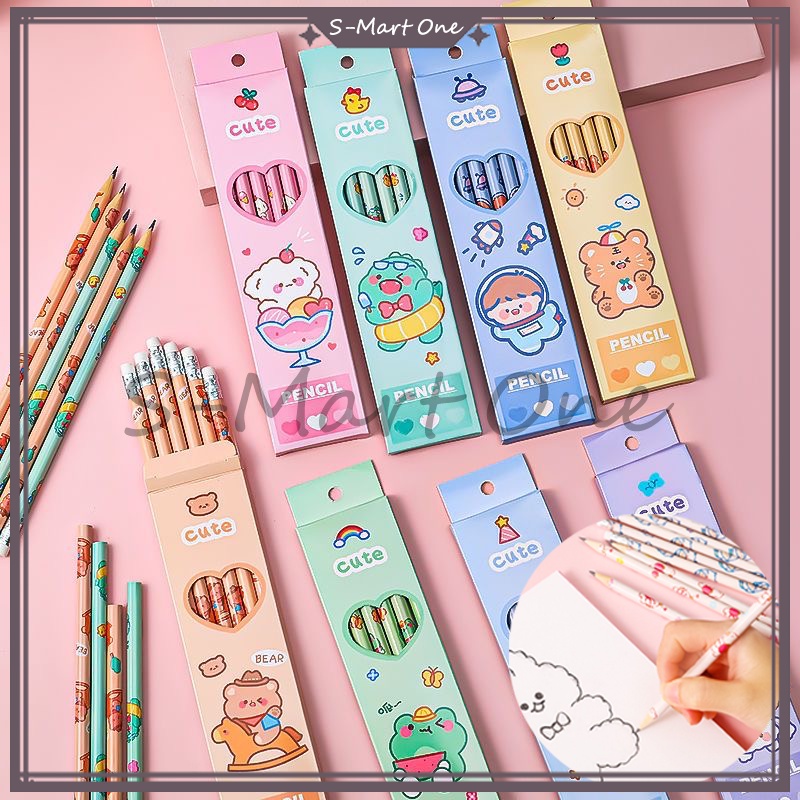 

10 PCS Pensil Set Pack Cute/Pensil Set Isi Banyak /Pencil 2B Kayu Fancy Pensil /Pensil Set Lucu