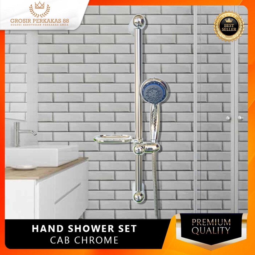 Shower Kamar Mandi Satu Set Tiang Head Sower CAB Chrome