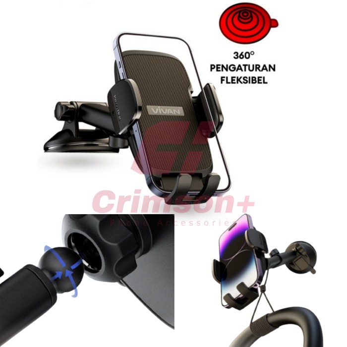 CAR HOLDER STAND HP MOBIL SANDARAN ROTATE 360 AUTO LOCK KUNCI OTOMATIS
