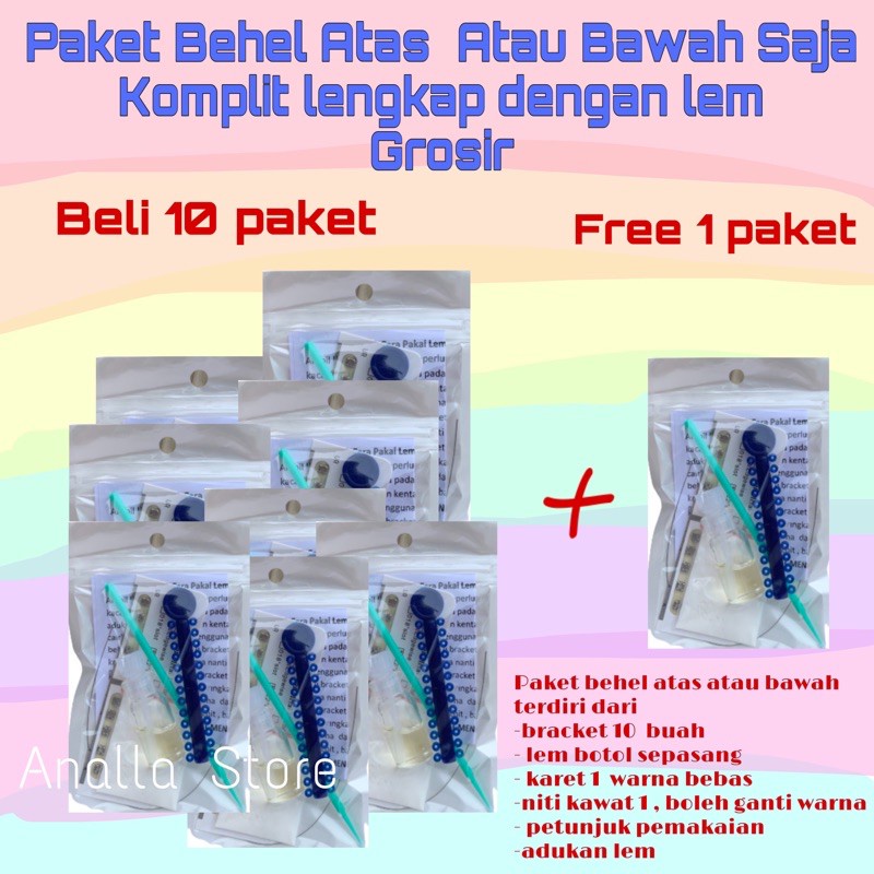 (COD) Paket Behel GROSIR~ Paket Behel Gigi Atas Atau Bawah | Lengkap dengan Lem | Bisa Pasang Sendir