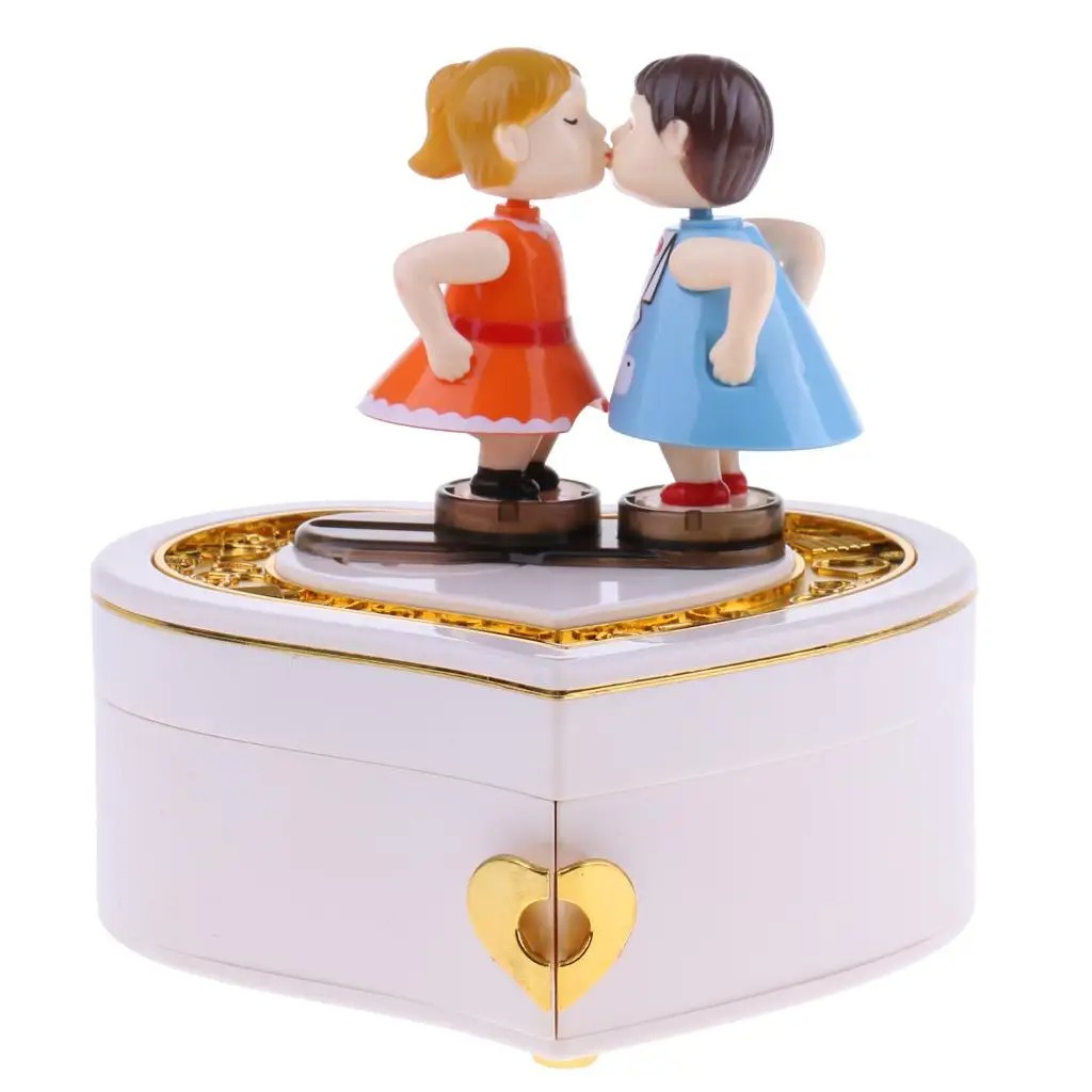 

Kotak Musik Music Box Love Valentine kiss Couple Kaca Kado Hadiah
