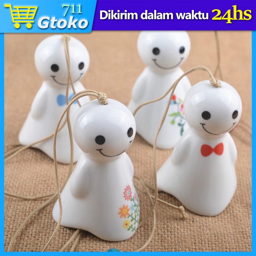 Lonceng Angin Teru Teru Bozu Keramik Sunny Doll Jepang Boneka Gantungan Hias