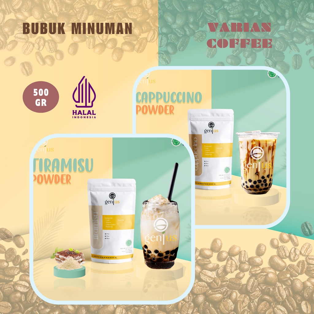 

BUBUK MINUMAN RASA KOPI 500GR BUBUK MINUMAN ANEKA RASA SERBUK MINUMAN ANEKA RASA SERBUK MINUMAN KEKINIAN BUBUK MINUMAN PREMIUM POWDER MINUMAN BUBUK MINUMAN BOBA ANEKA BUBUK MINUMAN 500gr CAPPUCINO VANILLA LATTE TIRAMISU HAZELNUT MOCHACINO COFFE CARAMEL