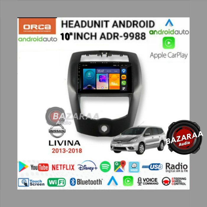 Head Unit Android ORCA 10 Inch LIVINA 2007-2018 New Standard