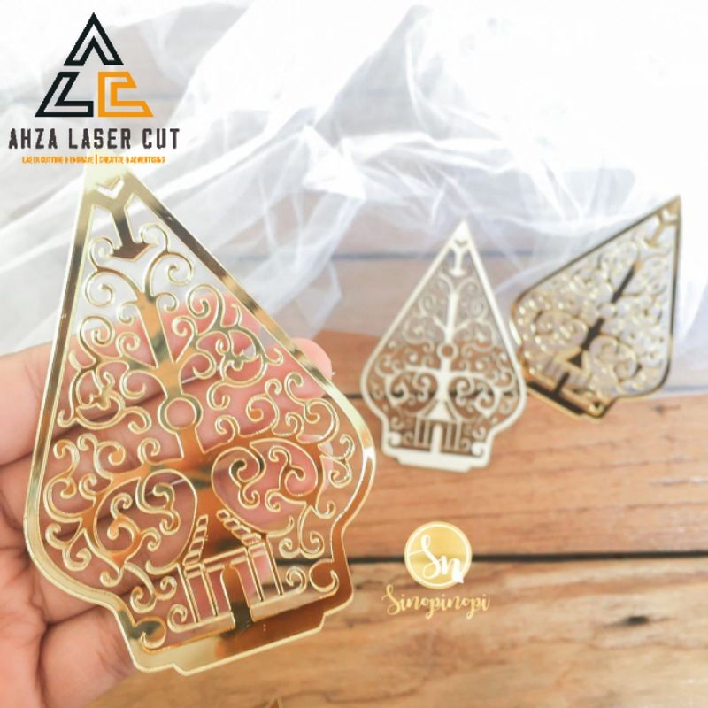 LASER GUNUNGAN JAWA WAYANG | DEKORASI HIASAN MAHAR KAYU AKRILIK | LAMARAN NIKAH BAHAN KERAJINAN HIAS