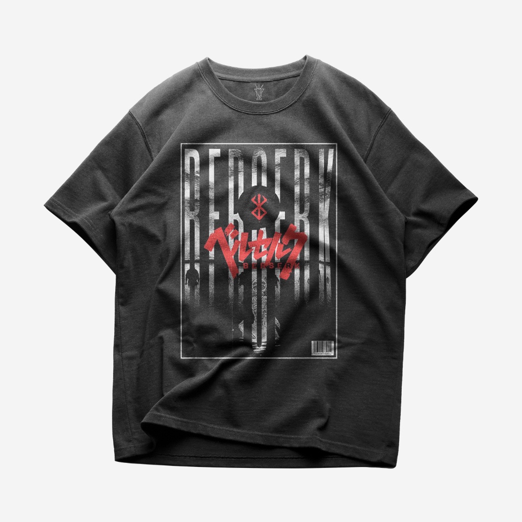 KAOS BAJU BERSERK | ANIME | T-SHIRT OVERSIZE HITAM VINTAGE BOOTLEG | PRIA WANITA DEWASA ANAK 24S
