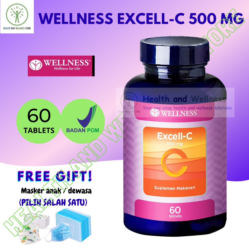 Wellness Excell C Excell-C 500 Mg 60 Tablet Vitamin C Tidak Asam