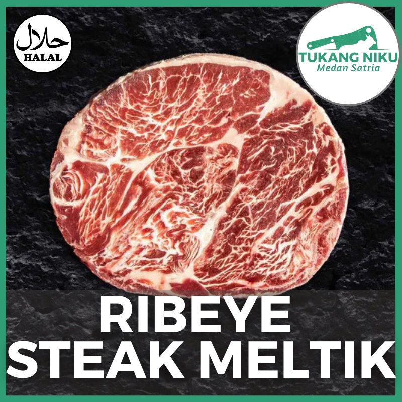 

RIBEYE STEAK MELTIK WAGYU - MELTIQUE HALAL FROZEN FRESH DAGING BEEF CUBEROLL BEKASI KG GRAM GR PREMIUM SAPI