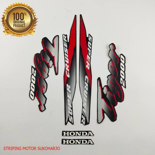 (ORI) striping honda tiger 2000 lama hitam kualitas original