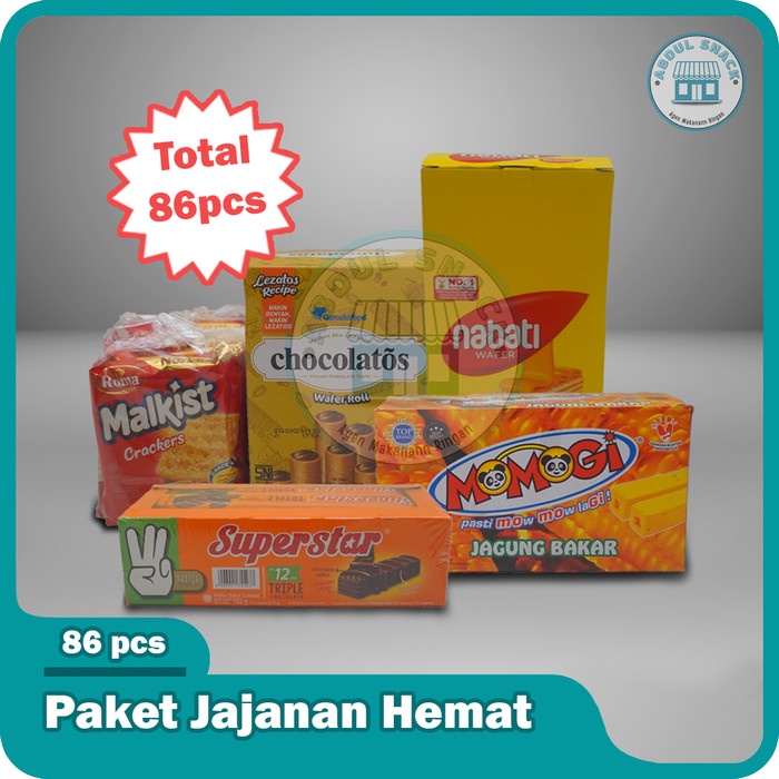 

PAKET JAJANAN HEMAT 50rban TOTAL 86pcs
