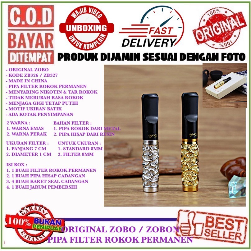 ZOBO ZB326 / ZB327 PIPA FILTER SARINGAN ASAP PERMANEN UKIRAN NAGA KHUSUS 8MM