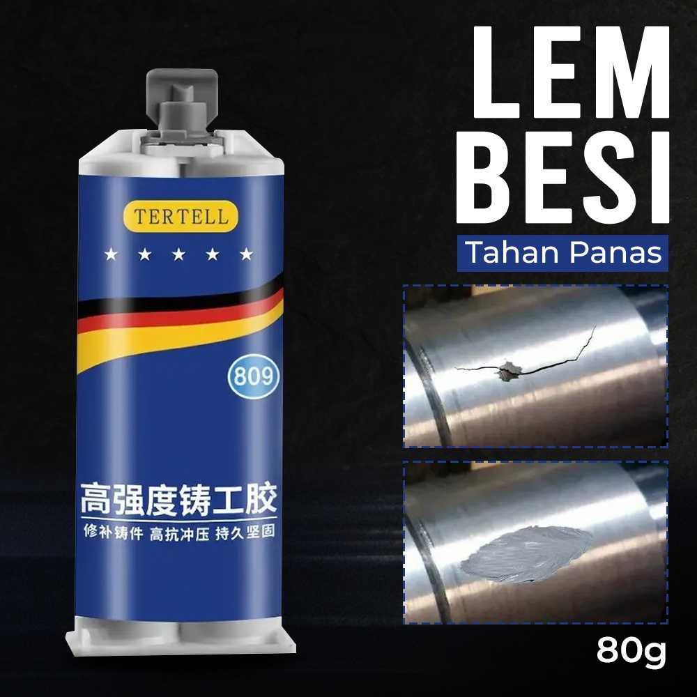 

TERTELL Lem Besi AB Tahan Panas Industrial Metal Repair Glue 80g - 809 Lem Super Kuat