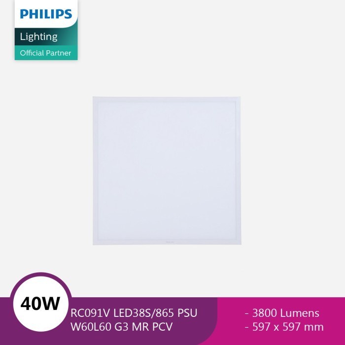 Philips Lampu Panel RC091V LED38S/840 PSU W60L60 G3 MR PCV