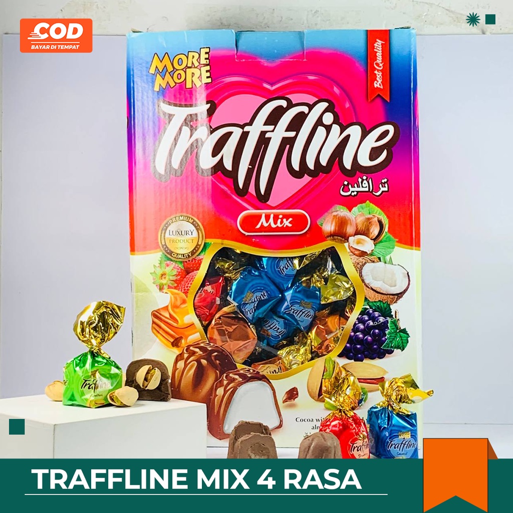 

TRAFFLINE COKLAT TURKI OLEH OLEH HAJI UMROH MIX 4 RASA 1kg/2kg