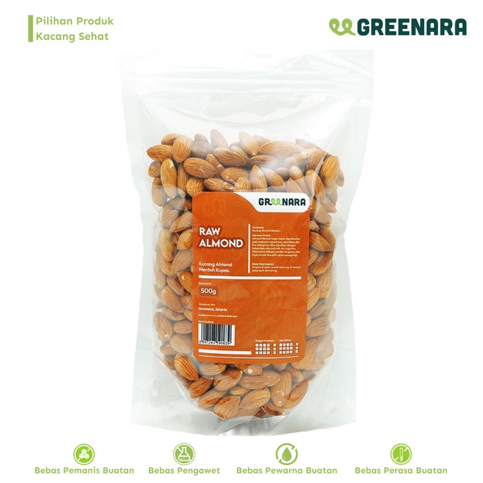 

[KUALITAS TERBAIK] Kacang Almond Mentah 500gr / Raw Almond Premium