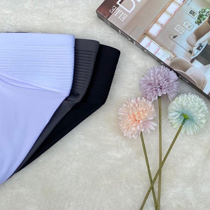 Hijab Sport | Kerudung Olahraga Jilbab Bergo jersy Simple Pad Tebal - Hitam