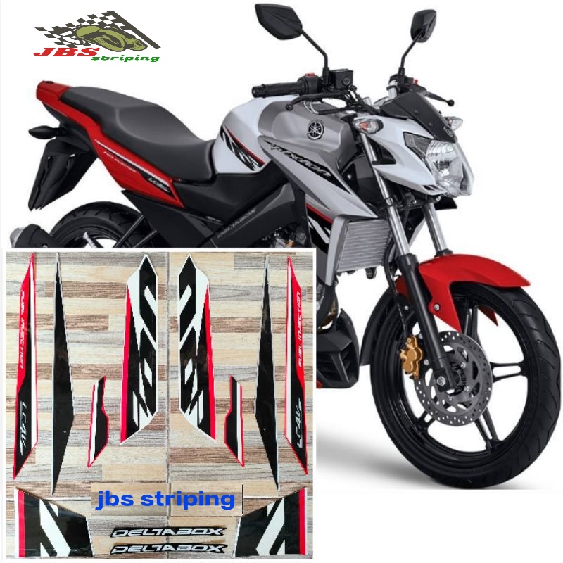 striping  Yamaha Vixion silver putih merah tahun 2016 2017 stiker lis strip vixion vixsen kualitas b