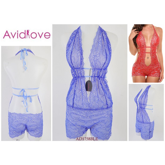 Bodysuit Wanita Tanpa Kawat Tanpa Busa Full Cup AVIDLOVE AD1758BLUE - BLUE, M