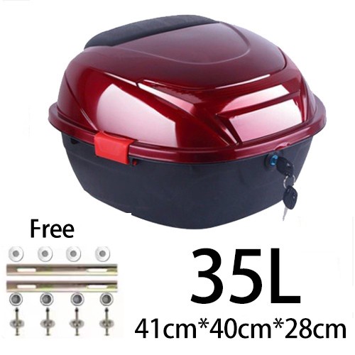 Epic Finds Box motor belakang, bagasi motor, Helm Sepeda Motor Bagasi  - Merah