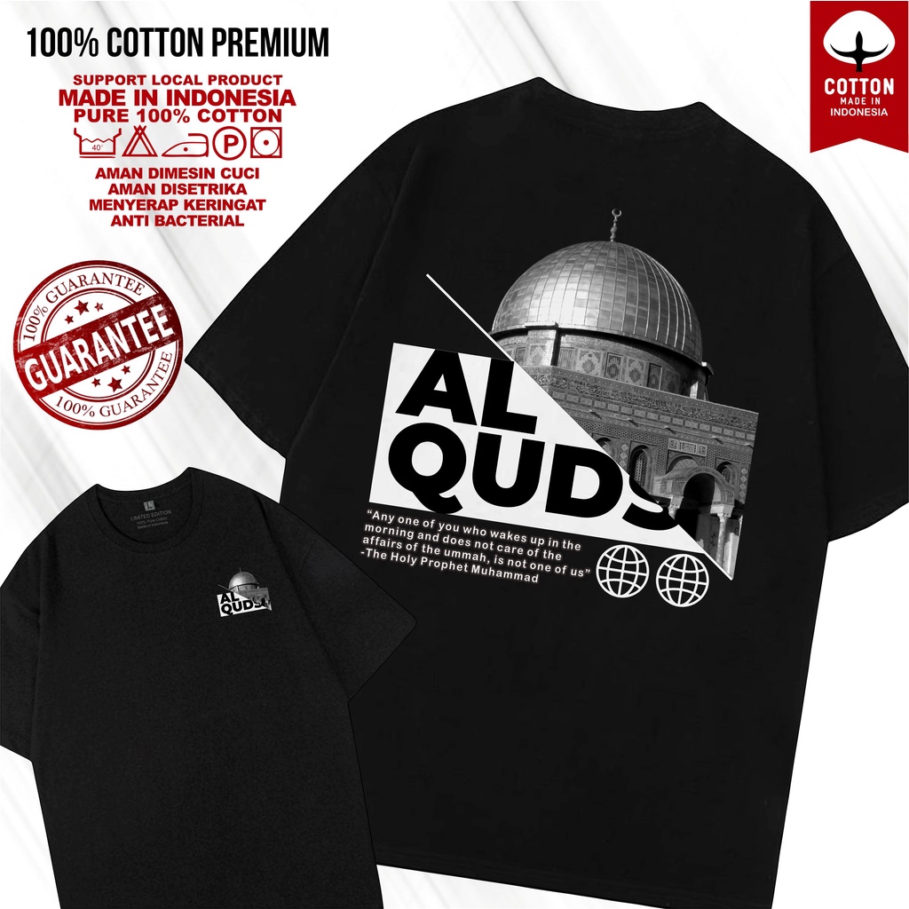 Kaos Dakwah Islam AL-QUDS Kaos Santri Sholawat Kaos Muslim
