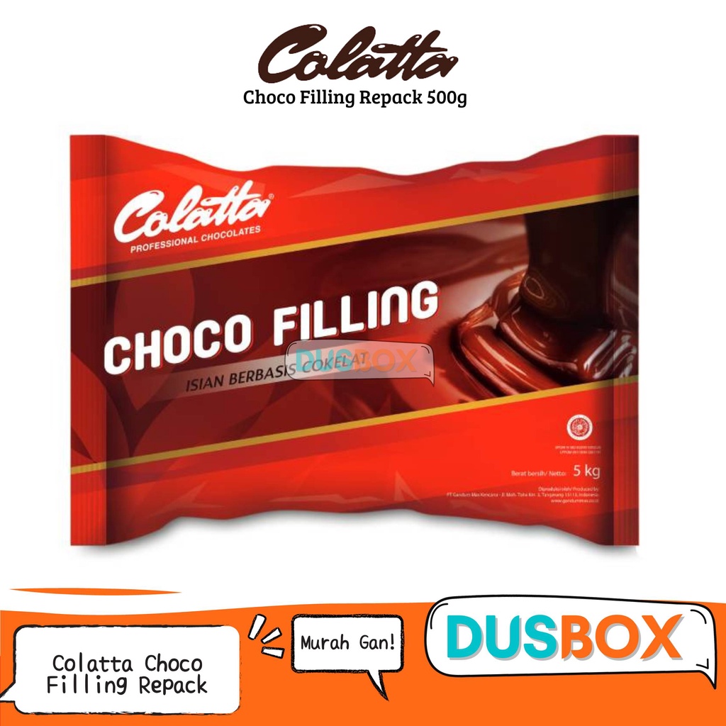 

Colatta Choco Filling Repack 500g/ Coklat Collata / Choco Filling Colatta / Coklat Filling / Filling Coklat