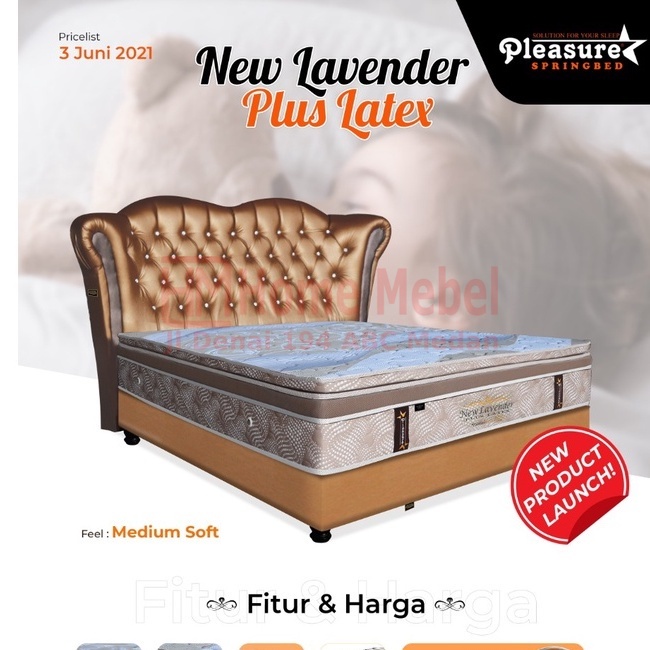 PROMO TERMURAH Pleasure Spring bed tipe New Lavender Plus Latex - Springbed Latex Pleasure Murah uku