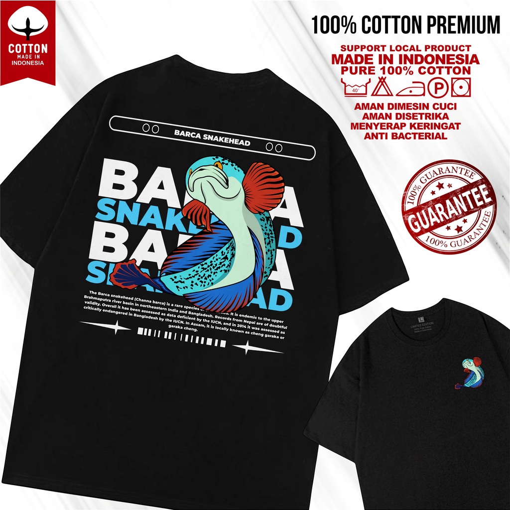 KAOS HOBI IKAN CHANNA BARCA DISTRO HEWAN KAOS KOMUNITAS MANCING SNAKEHEAD IKAN HIAS PREDATOR REPTILE