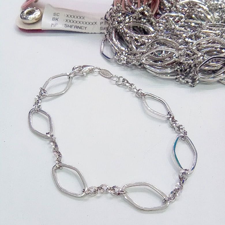 Gelang anak dan dewasa emas asli kadar 750 75 17k putih whitegold rantai tangan nori mix xhain oval 