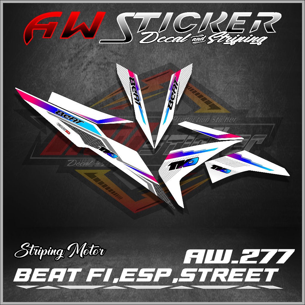 Transparan Beat  code 277 Striping Beat fi, esp, street 2016-2019 Striping Transparan Beat
