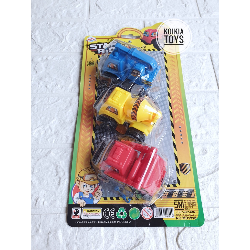 Mainan Anak Truk Kontruksi Isi 3Pcs Construction Truck Mobil Proyek Star Rider