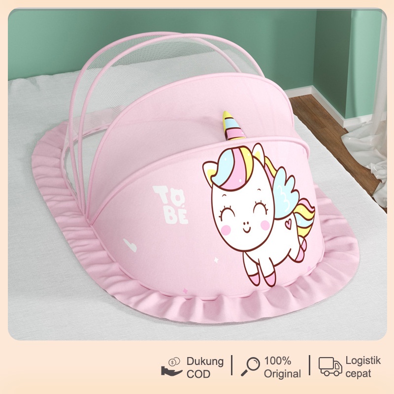 Klambu Penutup Lipat Penuh Nyamuk Tempat Tidur Bayi Praktis Kelambu Bayi Bayi