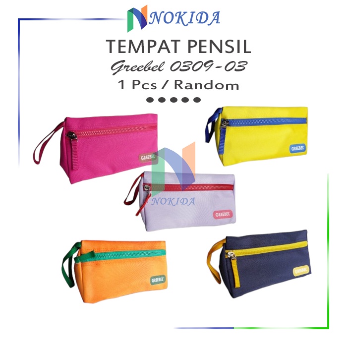 

Nokida Pencils Bag Greebel 0309-03 Segitiga / Tempat Pensil Zipper Bahan Kain / Tepak Perlengakapan Sekolah / Kantor