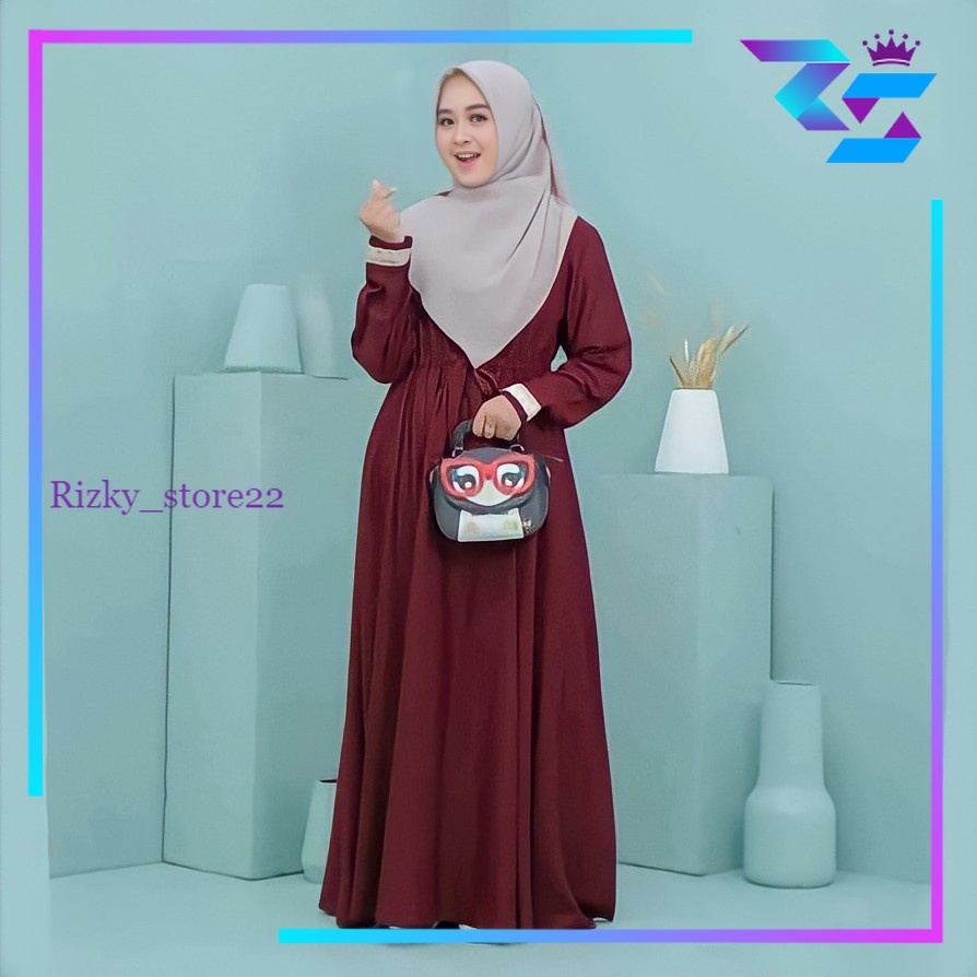 Gamis Polos Toyobo Fodu Madina Busui Jumbo Terbaru Simple Elegan