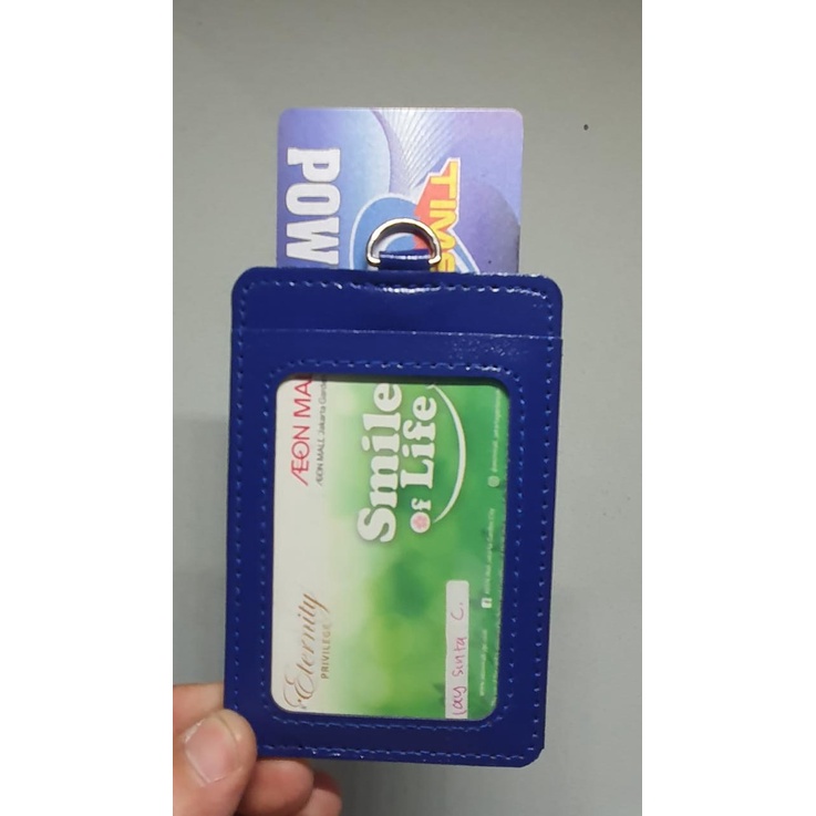 

ID CARD Holder Frame Casing Tempat Kulit Imitasi Name Tag 2 Slot