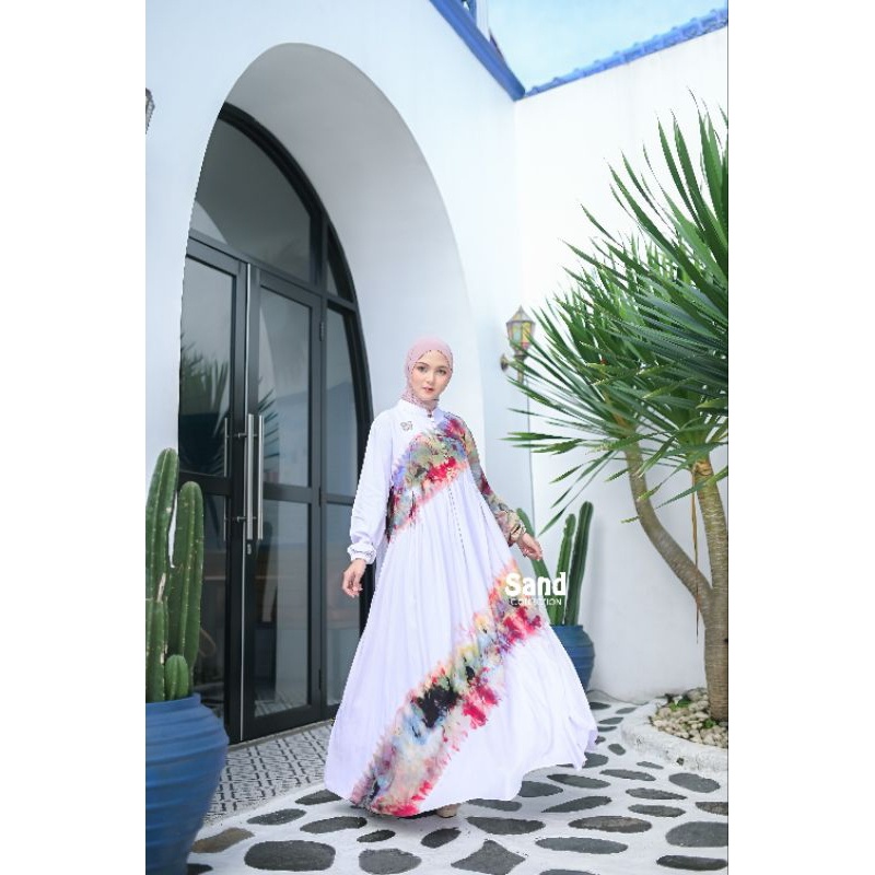 gamis twill motif baby pink best seler