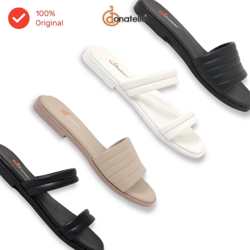 DE0PK Donatello Sz. 36-41 Sandal Slip On Wanita Stripes Pillow | PD612103 / PD612105