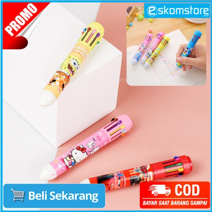 

Pena Ballpoint Multi Warna 10 Color Pen 1 PCS
