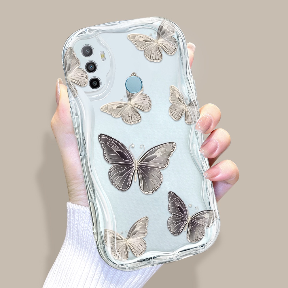 OPPO A33 A53 2020 Untuk Phone Case Softcase Soft Hp Kesing Kartun Imut Love Heart Butterfly Pola Pmv