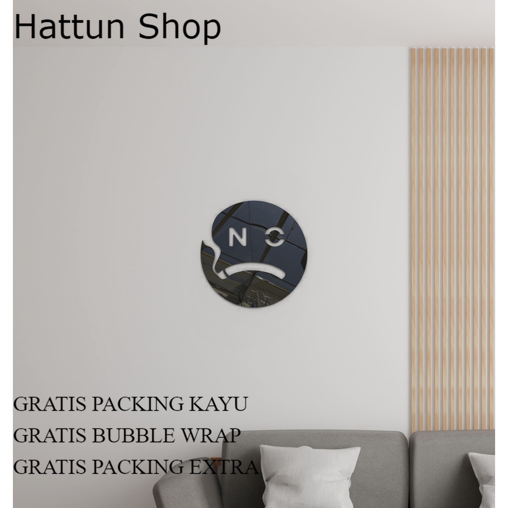 

AKRILIK SIGN NO SMOKING / DILARANG MEROKOK ukuran 20x20cm MODEL BULAT HOLLOW/BOLONG DEKORASI DINDING HATTUN SHOP