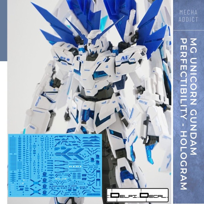 Water Slide Decal MG UNICORN GUNDAM PERFECTIBILITY by DELPI -Hologram