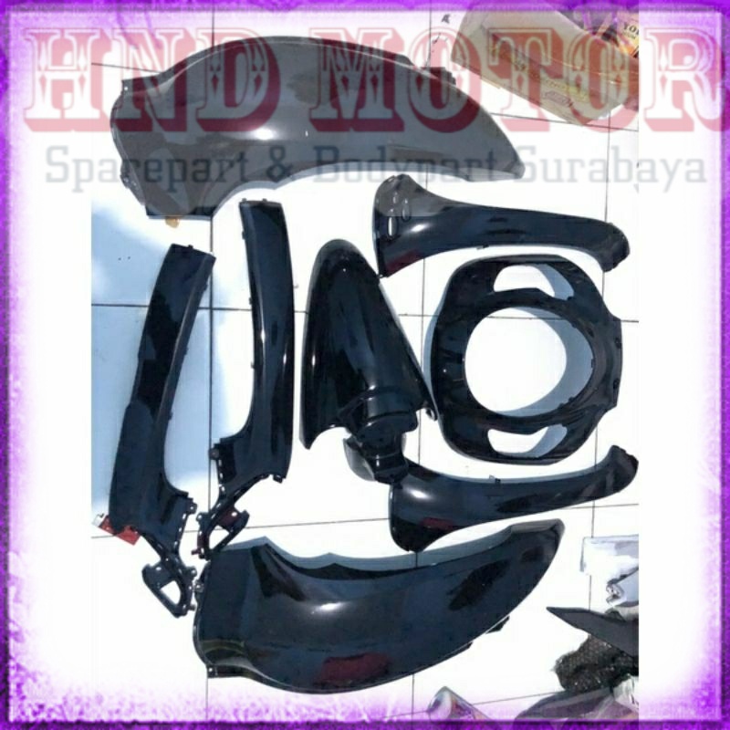 FULL BODY HALUS SCOOPY FI NEW 2020 2021 2022 2023 | COVER BODY SET SCOOPY NEW K2F HITAM | BODY HALUS